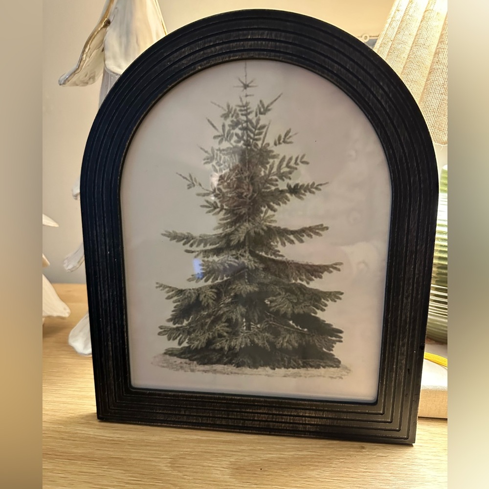 Arched Christmas art framed